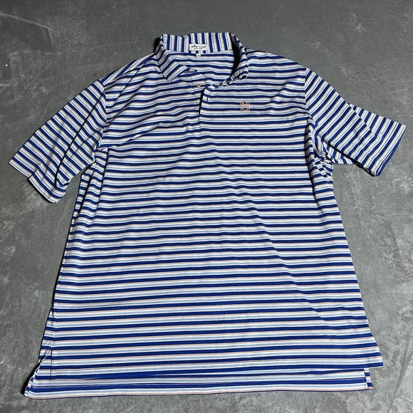 Peter Millar Other - Peter Millar Summer Comfort Polo Shirt Mens XXL‎ Blue Striped Golf Collar Mono